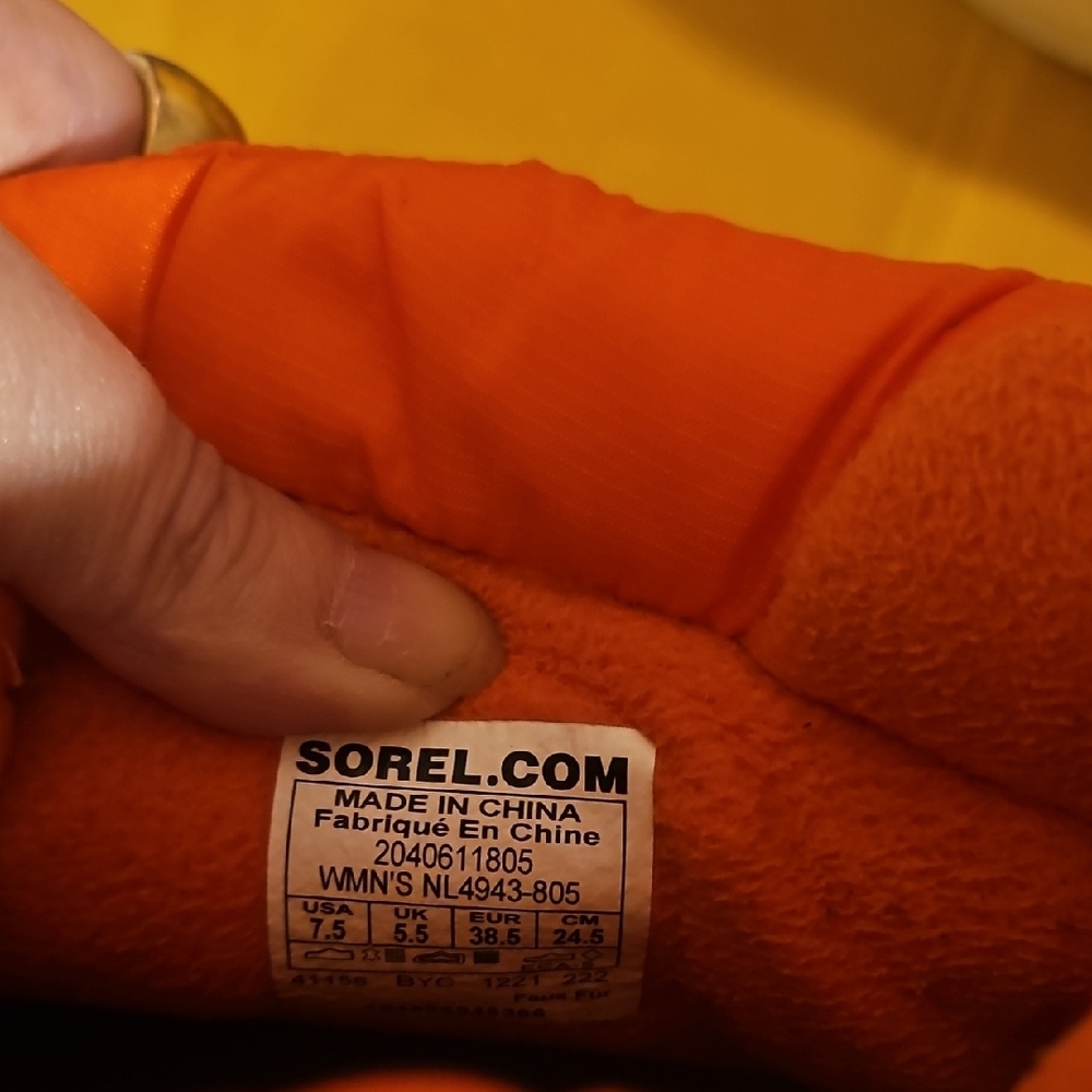 Sorel Orange Ankle Booties with Zipper - Picture 5 of 5